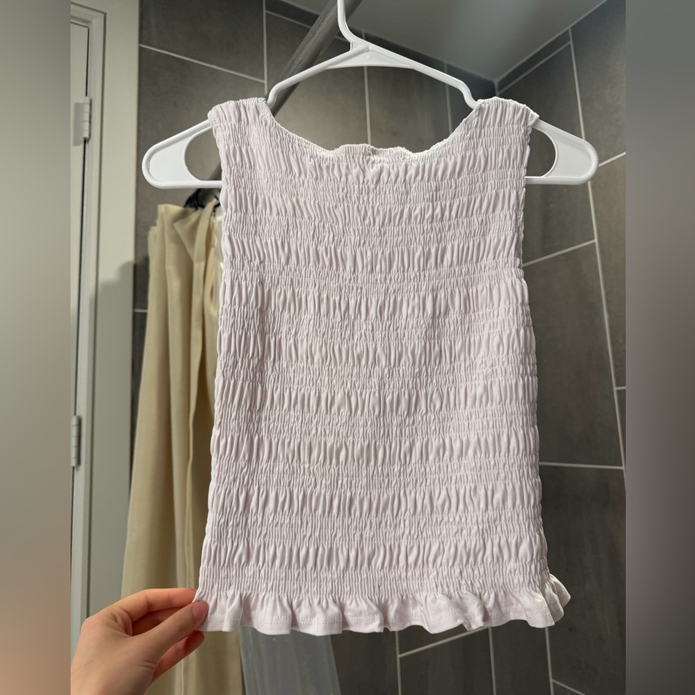 Pink Republic White Smocked Top